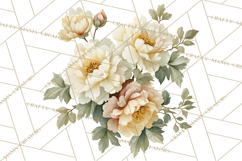Victorian Floral PNG, Painted Roses, Peonies, Botanical Png Product Image 5