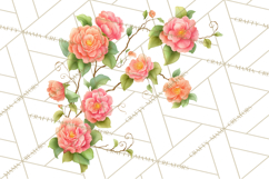 Victorian Floral PNG, Painted Roses, Peonies, Botanical Png Product Image 2