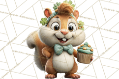 Lucky Animals Clipart, St. Patrick’s Day PNG, Cute Shamrock Product Image 3