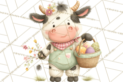 Easter Farm Animals Clipart PNG, Farm Animals Easter Eggs Product Image 3