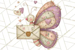 Valentine Butterfly Clipart, Heart Wing PNG Graphics Product Image 5