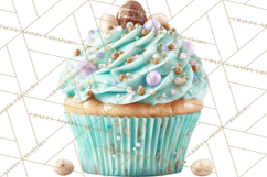 Easter Cupcakes Clipart, Pastel Easter Desserts, Bakery Png Product Image 2