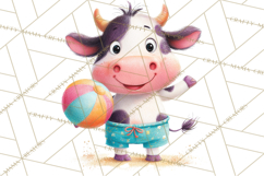 Farm Animals Pool Party Clipart, Summer Farm Animals PNG Product Image 2