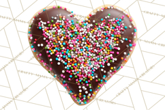 Rainbow Sprinkle Valentine Dessert Clipart PNG Product Image 2