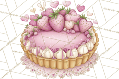 Valentine Tea Party Clipart, Romantic Teapot and Cup PNG Product Image 3