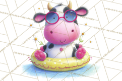 Farm Animals Pool Party Clipart, Summer Farm Animals PNG Product Image 3