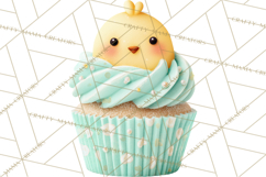 Easter Cupcakes Clipart, Pastel Easter Desserts, Bakery Png Product Image 4