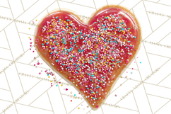 Rainbow Sprinkle Valentine Dessert Clipart PNG Product Image 2