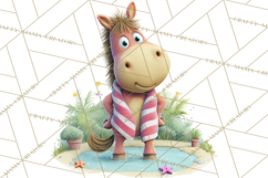 Farm Animals Pool Party Clipart, Summer Farm Animals PNG Product Image 2