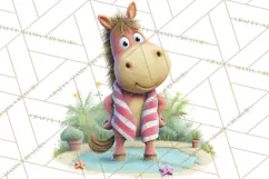 Farm Animals Pool Party Clipart, Summer Farm Animals PNG Product Image 2