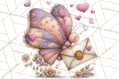 Valentine Butterfly Clipart, Heart Wing PNG Graphics Product Image 2
