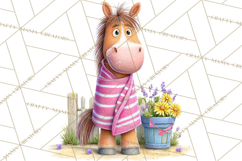 Farm Animals Pool Party Clipart, Summer Farm Animals PNG Product Image 3