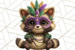 Cute Mardi Gras Characters PNG Kids Animals Carnival Clipart Product Image 4