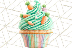 Easter Cupcakes Clipart, Pastel Easter Desserts, Bakery Png Product Image 5