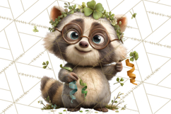 Lucky Animals Clipart, St. Patrick’s Day PNG, Cute Shamrock Product Image 4