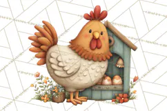 Farm Animals Clipart PNG, Cow Pig Sheep Horse Chicken Goat Product Image 4