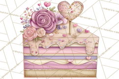 Valentine Tea Party Clipart, Romantic Teapot and Cup PNG Product Image 3