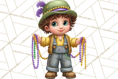 Cute Mardi Gras Characters PNG Kids Animals Carnival Clipart Product Image 3
