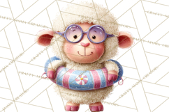 Farm Animals Pool Party Clipart, Summer Farm Animals PNG Product Image 3