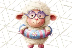 Farm Animals Pool Party Clipart, Summer Farm Animals PNG Product Image 3