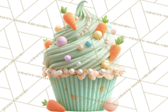 Easter Cupcakes Clipart, Pastel Easter Desserts, Bakery Png Product Image 4