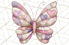 Valentine Butterfly Clipart, Heart Wing PNG Graphics Product Image 4