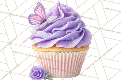 Easter Cupcakes Clipart, Pastel Easter Desserts, Bakery Png Product Image 3