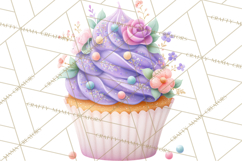 Easter Cupcakes Clipart, Pastel Easter Desserts, Bakery Png Product Image 5