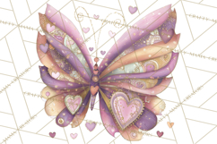 Valentine Butterfly Clipart, Heart Wing PNG Graphics Product Image 2