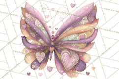 Valentine Butterfly Clipart, Heart Wing PNG Graphics Product Image 2