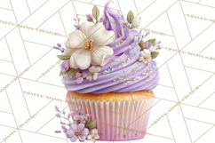Easter Cupcakes Clipart, Pastel Easter Desserts, Bakery Png Product Image 2