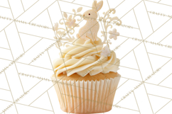 Easter Cupcakes Clipart, Pastel Easter Desserts, Bakery Png Product Image 3