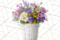 Charming Wildflower Market Floral Clipart PNG Product Image 3