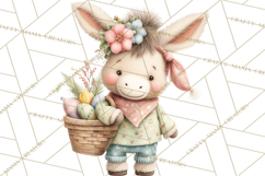Easter Farm Animals Clipart PNG, Farm Animals Easter Eggs Product Image 5
