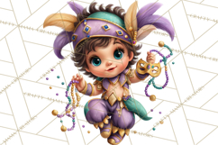 Cute Mardi Gras Characters PNG Kids Animals Carnival Clipart Product Image 2