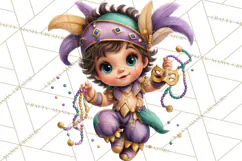 Cute Mardi Gras Characters PNG Kids Animals Carnival Clipart Product Image 2