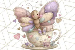 Valentine Butterfly Clipart, Heart Wing PNG Graphics Product Image 2