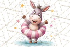 Farm Animals Pool Party Clipart, Summer Farm Animals PNG Product Image 2