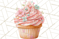 Easter Cupcakes Clipart, Pastel Easter Desserts, Bakery Png Product Image 3