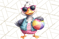 Farm Animals Pool Party Clipart, Summer Farm Animals PNG Product Image 4