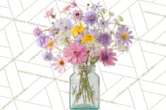 Charming Wildflower Market Floral Clipart PNG Product Image 5
