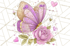 Valentine Butterfly Clipart, Heart Wing PNG Graphics Product Image 5