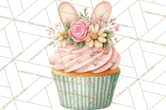 Easter Cupcakes Clipart, Pastel Easter Desserts, Bakery Png Product Image 3