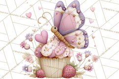 Valentine Butterfly Clipart, Heart Wing PNG Graphics Product Image 3