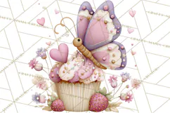 Valentine Butterfly Clipart, Heart Wing PNG Graphics Product Image 3