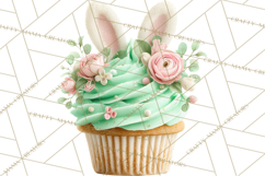 Easter Cupcakes Clipart, Pastel Easter Desserts, Bakery Png Product Image 5