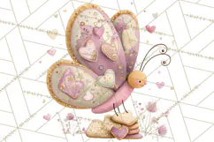 Valentine Butterfly Clipart, Heart Wing PNG Graphics Product Image 5