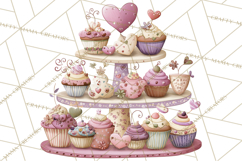 Valentine Tea Party Clipart, Romantic Teapot and Cup PNG Product Image 2