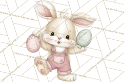 Easter Bunnies Clipart, Cute Cartoon Bunnies Png Product Image 2