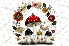 Forest Friends Woodland Animals PNG Clipart Mushrooms Art Product Image 2